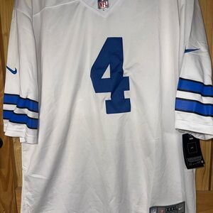 NFL Cowboys White and Blue Men's Jersey with Stripes